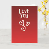 Carte Je t'aime avec des cœurs (Fleur jaune)