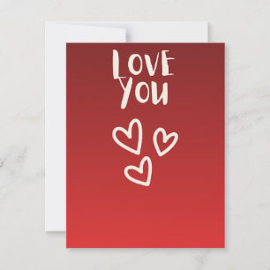 Carte Je t'aime avec des cœurs