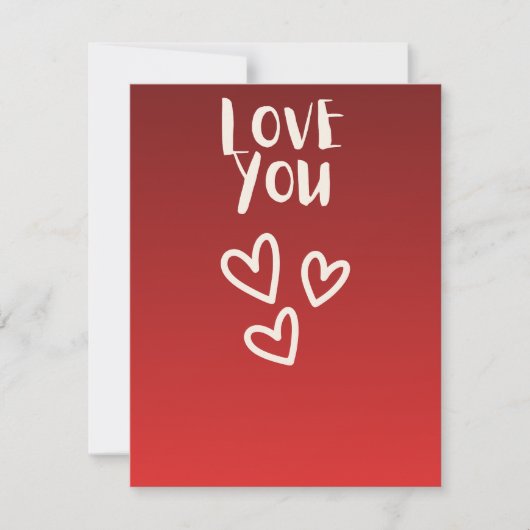 Carte Je t'aime avec des cœurs (Devant)