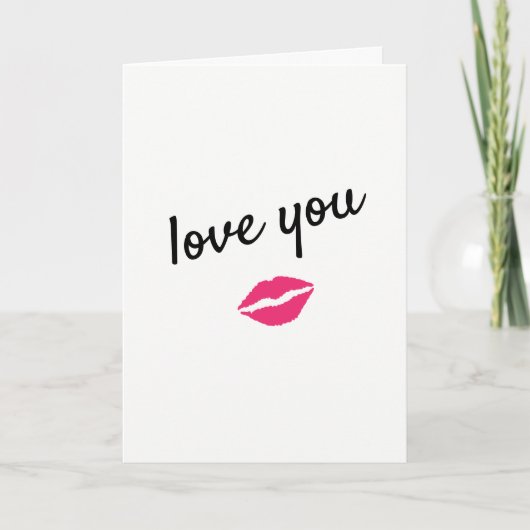 Carte Je t'aime avec un baiser (Devant)