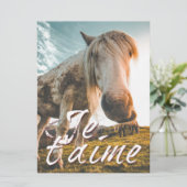 Carte Je t'aime avec un cheval regardé (Debout devant)