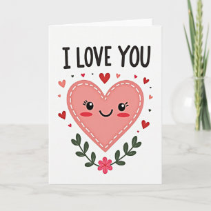 Carte « Je t'aime » avec un cœur mignon