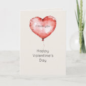 Carte Je t'aime ballon en forme de cœur rouge Saint-Vale (Devant)