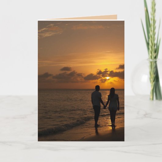 CARTE JE T'AIME BEACH COUPLE SUNSET CARD (Devant)