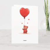 Carte Je t'aime Beary Beaucoup Teddy Bear Valentine Nom (Dos)