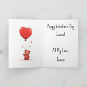 Carte Je t'aime Beary Beaucoup Teddy Bear Valentine Nom (Intérieur)
