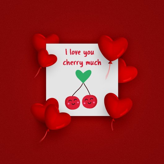 Carte Je t'aime beaucoup Cerise Funny Saint-Valentin