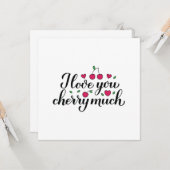 Carte Je t'aime beaucoup citation de jeu de mots cerise (Devant/Arrière en situation)