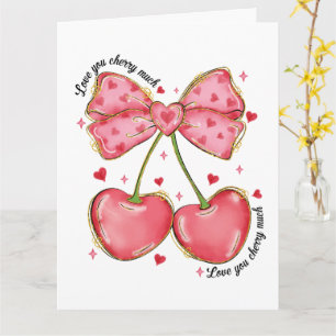 Carte Je t'aime beaucoup Coquette Cerise