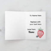 Carte Je t'aime beaucoup Mignonne Aquarelle Fraise (Intérieur)