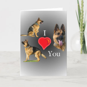 Carte Je t'aime berger allemand