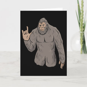 Carte Je t'aime Big Foot Asl Geste de la main Sourds Per
