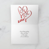 Carte Je t'aime bouton de rose rouge personnalisé  (Intérieur)