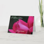 Carte Je t'aime bouton de rose rouge personnalisé  (Devant)