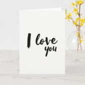 Carte Je T'Aime Brush Script (Fleur jaune)