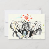 Carte Je T'Aime Carter Romantique Couple Eléphant Peintu (Dos)