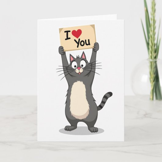 Carte Je T'Aime Chat Mignon (Devant)