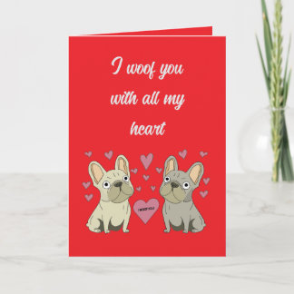 Carte Je t'aime, chiens
