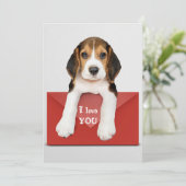 Carte Je T'Aime... Chiot beagle (Debout devant)