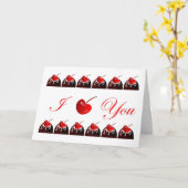 Carte Je T'Aime Chocolat Cerises Couvertes (Fleur jaune)