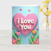 Carte Je T'Aime Coeur (Fleur jaune)