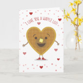 Carte Je t'aime cœur de gaufre Saint-Valentin (Fleur jaune)