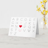 Carte Je t'aime coeur mignon d'ABCD pour le jour de (Fleur jaune)
