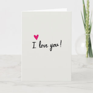 Carte Je T'Aime Cœur Rose