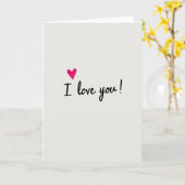 Carte Je T'Aime Cœur Rose (Fleur jaune)