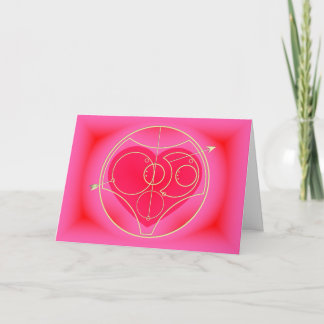 Carte : Je t'aime - coeur rose