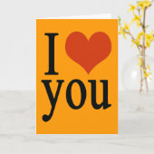 Carte Je t'aime 'coeur rouge' (Fleur jaune)