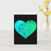 Carte Je t'aime Cœur sarcelle en détresse Saint Valentin (Fleur jaune)