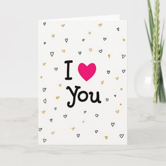 Carte Je T'Aime Cœurs Éparpillés (Devant)