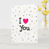 Carte Je T'Aime Cœurs Éparpillés (Fleur jaune)