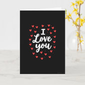 Carte « Je t'aime » Cœurs Rouges Lisses (Fleur jaune)