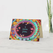 Carte Je t'aime Colorful Whimsical Fun Valentine (Devant)