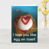 Carte Je t'aime comme l'oeuf sur le pain grillé (Fleur jaune)