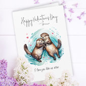 Carte Je t'aime comme No Otter Pun Saint Valentin