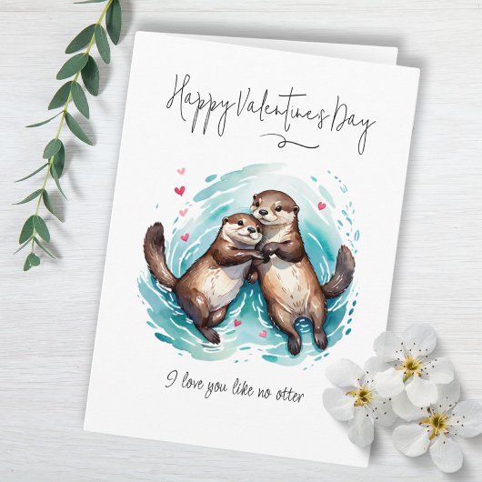 Carte Je t'aime comme No Otter Pun Saint Valentin