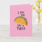 Carte Je t'aime comme un taco (Fleur jaune)