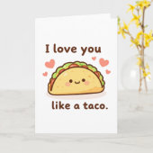 Carte Je t'aime comme un taco (Fleur jaune)