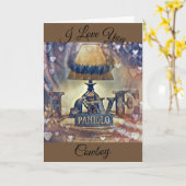 Carte Je T'Aime Cowboy (Fleur jaune)