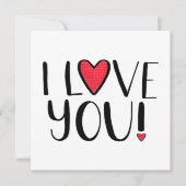 Carte Je t'aime dans Wobbly écriture manuscrite (Devant)