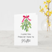 Carte Je t'aime de ma tête à Mistletoe - Jeu de Fêtes (Fleur jaune)