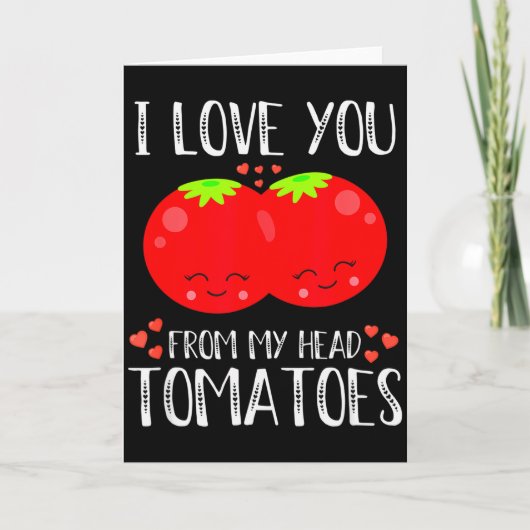 Carte Je t'aime de ma tête Tomates appariées Valentin (Devant)