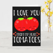 Carte Je t'aime de ma tête Tomates appariées Valentin (Fleur jaune)