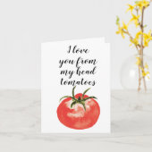 Carte Je t'aime de mes tomates à la tête (Fleur jaune)