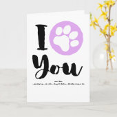 Carte Je t'aime du chien (Fleur jaune)