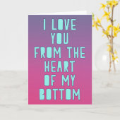 Carte Je t'aime du fond du cœur de mon derrière (Fleur jaune)