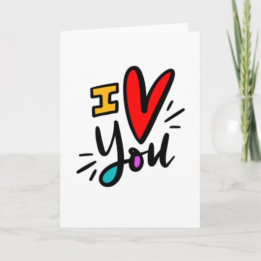 Carte Je t'aime, écrit à la main (Devant)